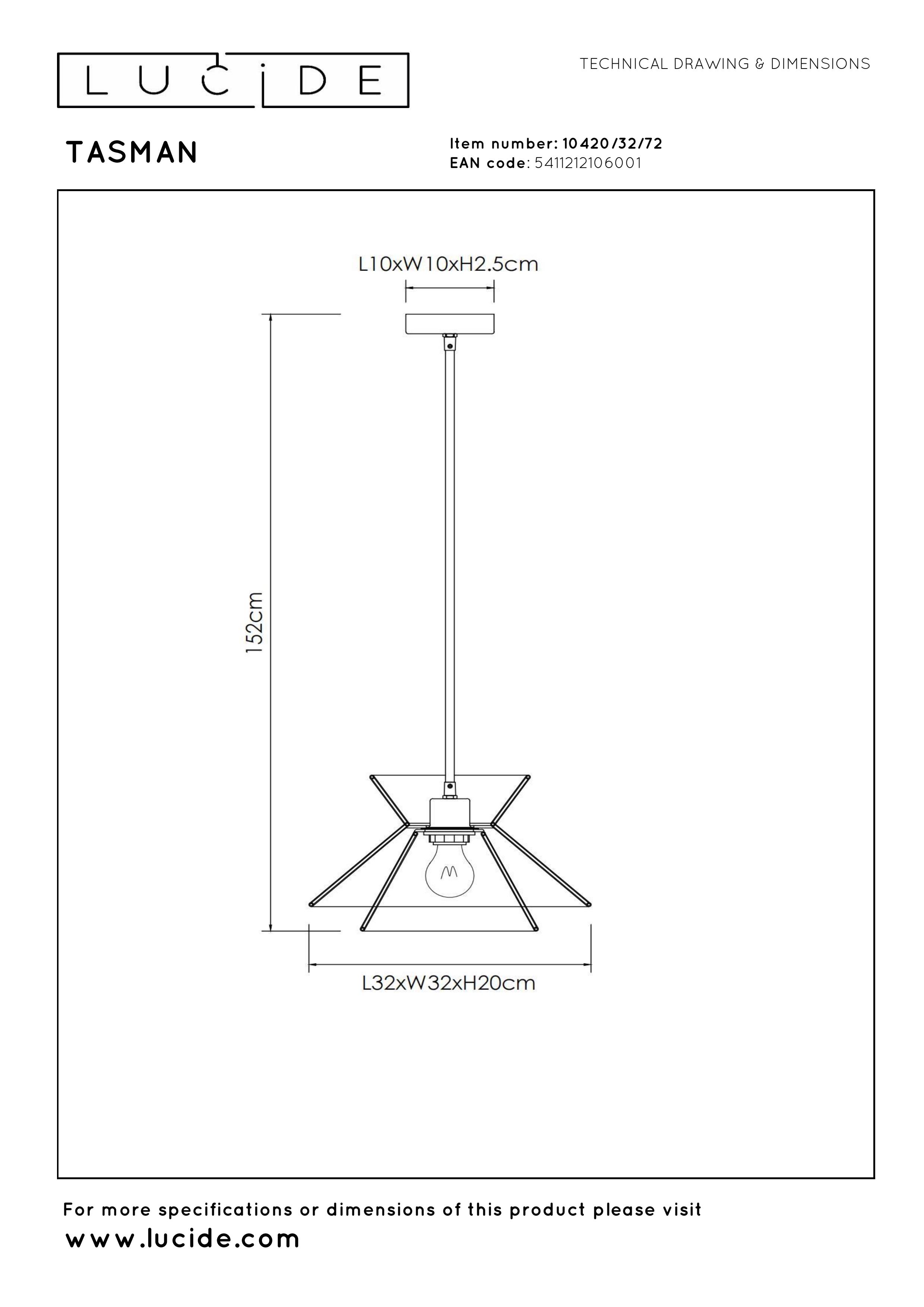 Lucide Tasman 3 cluster hanglamp rond naturel